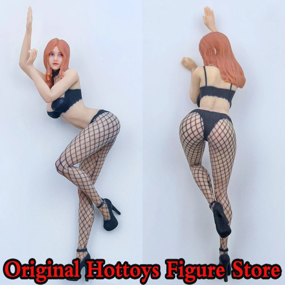 Figura de acción a escala 1/18 de soldada con medias de rejilla, chica picante, mini escultura realista, set completo de aproximadamente 9 cm, modelo de regalo