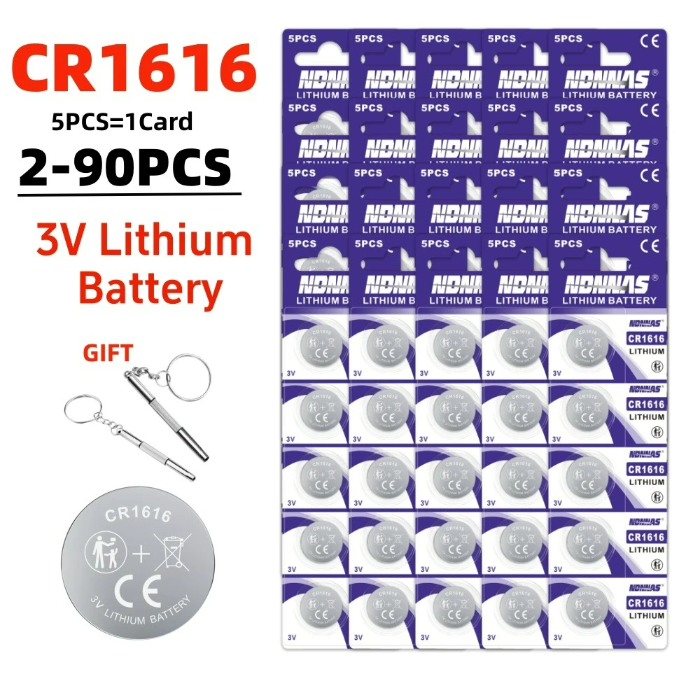 2-90 Pcs 3V CR1616 Lithium Button Battery DL1616 BR1616 ECR1616 5021LC L11 L28 LM1616 Coin Cell Watch Battery CR 1616