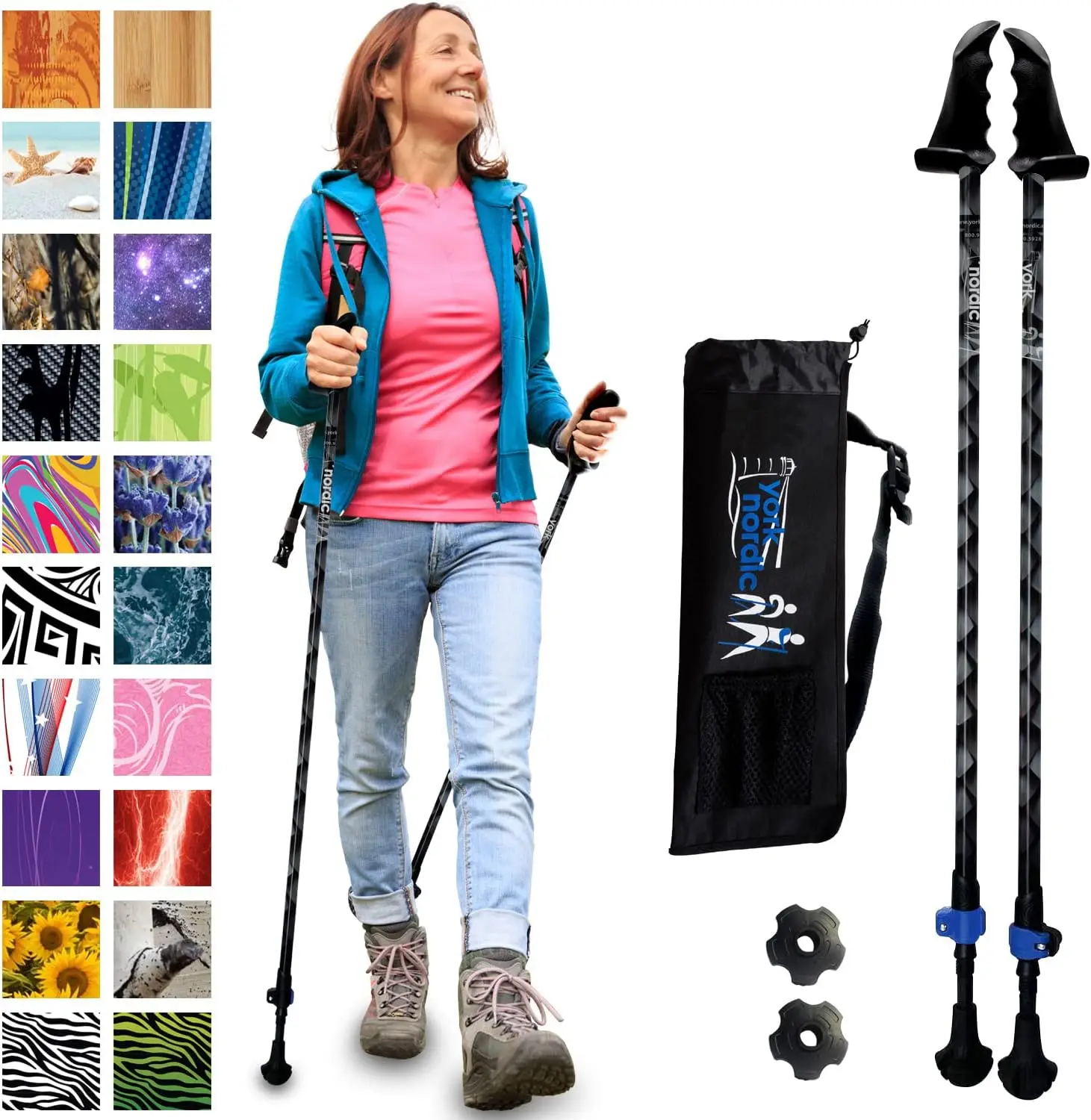 

Motivator Walking Poles for Balance and Rehab - Patented Stability Grips - Lightweight, Adjustable, and Collapsible