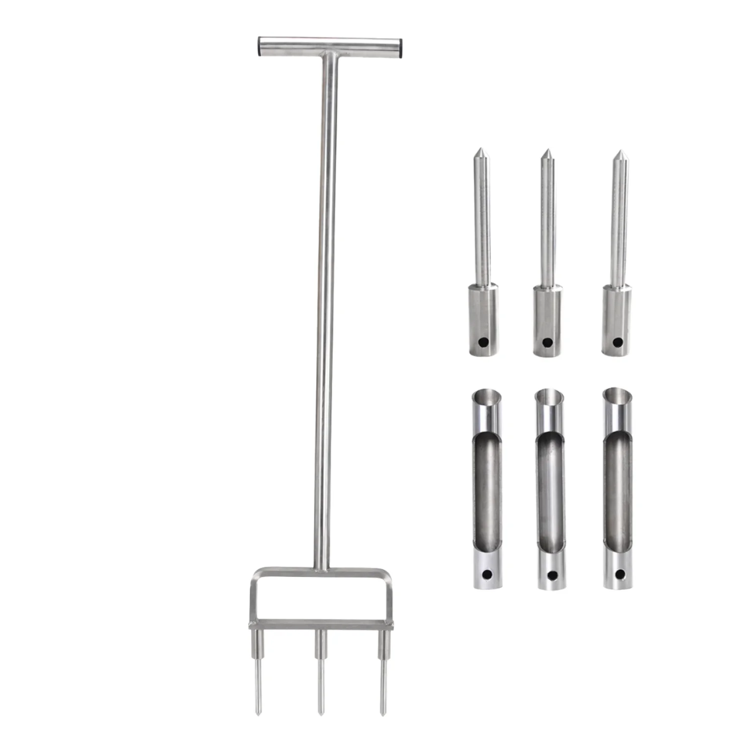 Manual Lawn Aerator Hollow Tine Lawn Tool Loose Soil Garden Tool Grassland Maintenance
