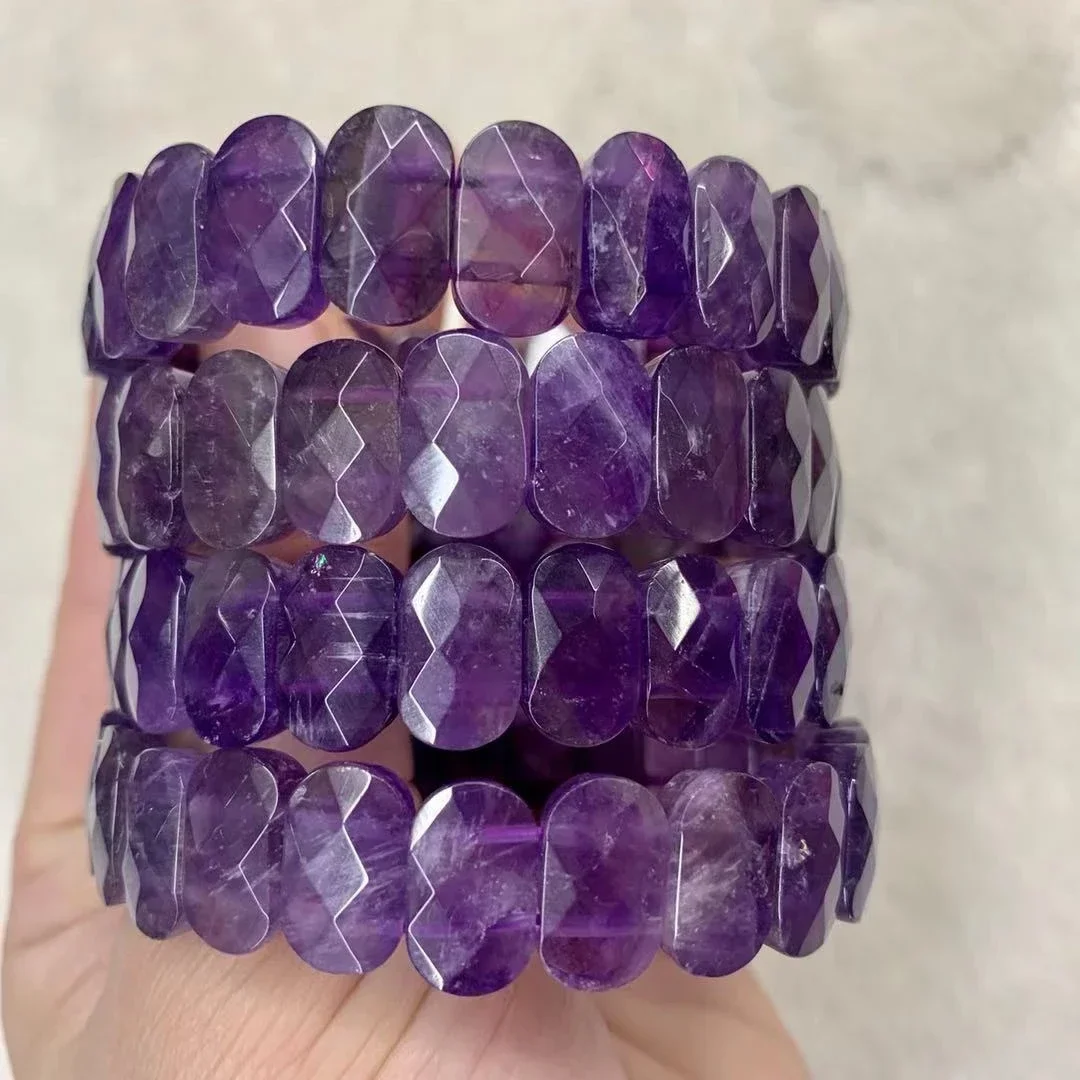 Natural Amethyst Stone 7x14mm Bracelets For Women Men Simple Energy Stone Bracelet Academic Magnetic Field Jewelry wholesale