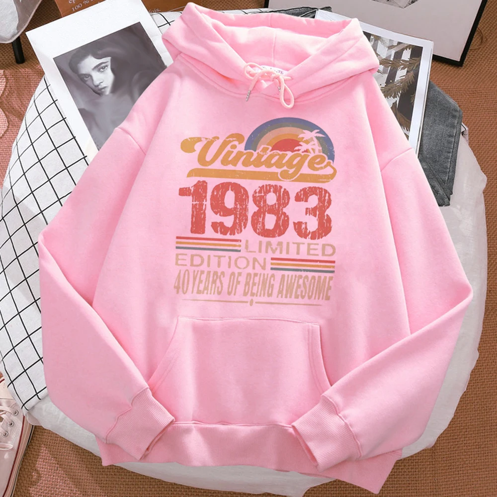 40 Ans 40th Years Birthday hoodies women Winter  y2k aesthetic sweat y2k aesthetic sweater Pullover female japanese sweatshirts