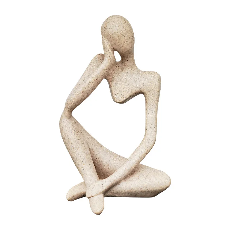 

European Sandstone Thinker Abstract Figure Resin Craft Statue Ornaments Office Ornaments