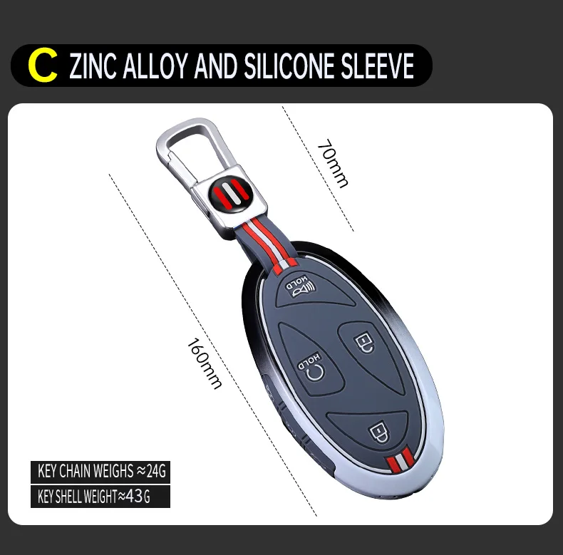 5 7 Buttons Zinc Alloy + Silicone Car Key Case Cover For Hyundai Kona Ev Grandeur GN7 IONIQ 6 2023 2024 Remote Key Protect Shell