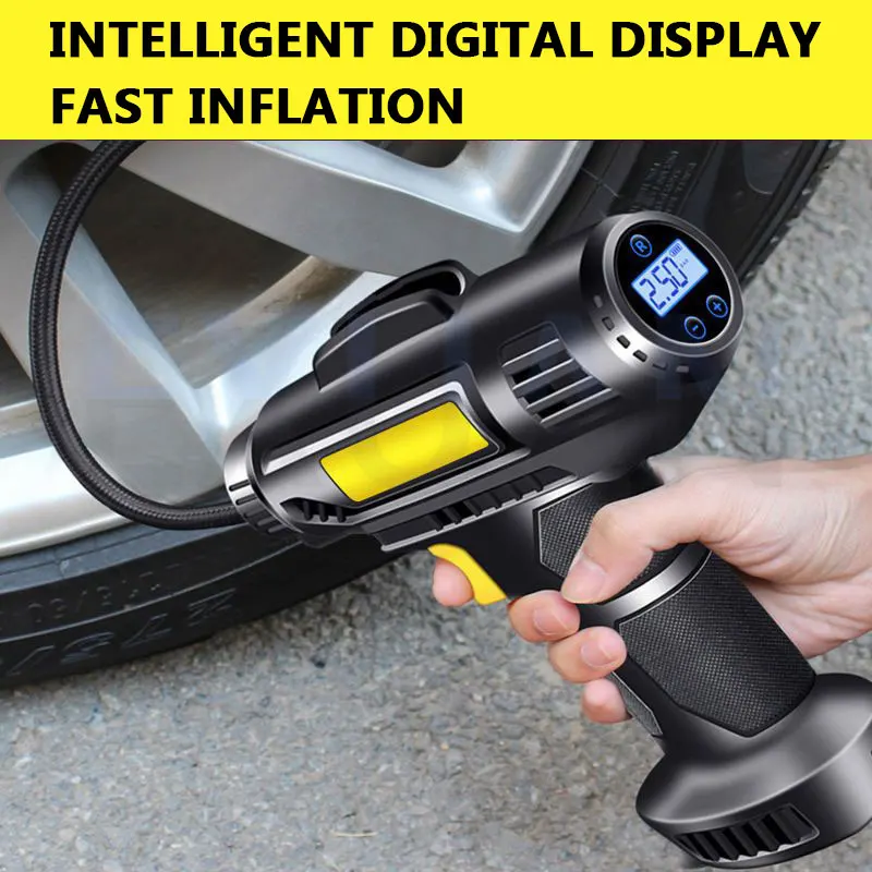 

Автомобильный насос для накачивания, портативный автомобильный воздушный насос, мощный электрический беспроводной воздушный насос для шин, велосипедный насос, воздушный компрессор Автомобильный надувной насос Переносно