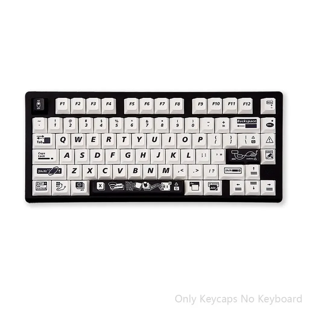 139 Tasten, einfaches 404-Themen-Tastenkappen-Set, Kirschhöhe, PBT, thermische Sublimation, DIY für 61, 87, 98, 104, 108 Tasten, mechanische Tastatur