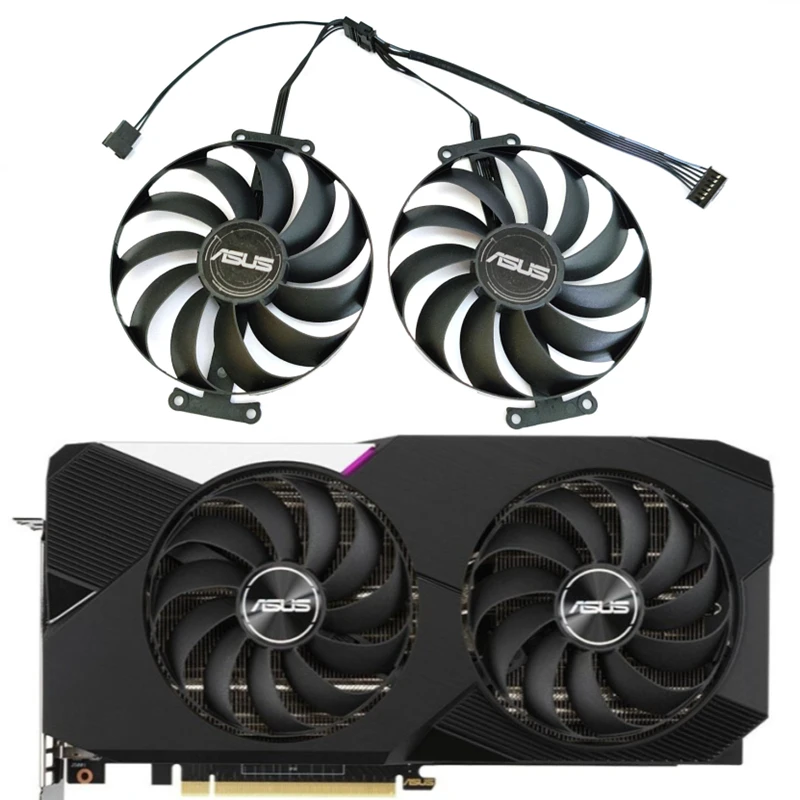 Mới 2 Chiếc 95MM 7PIN T129215SU RTX 3060 TI 3070 DUAL GPU Quạt dành Cho ASUS GeForce RTX 3060 Ti 3070 DUAL OC Quạt Làm Mát