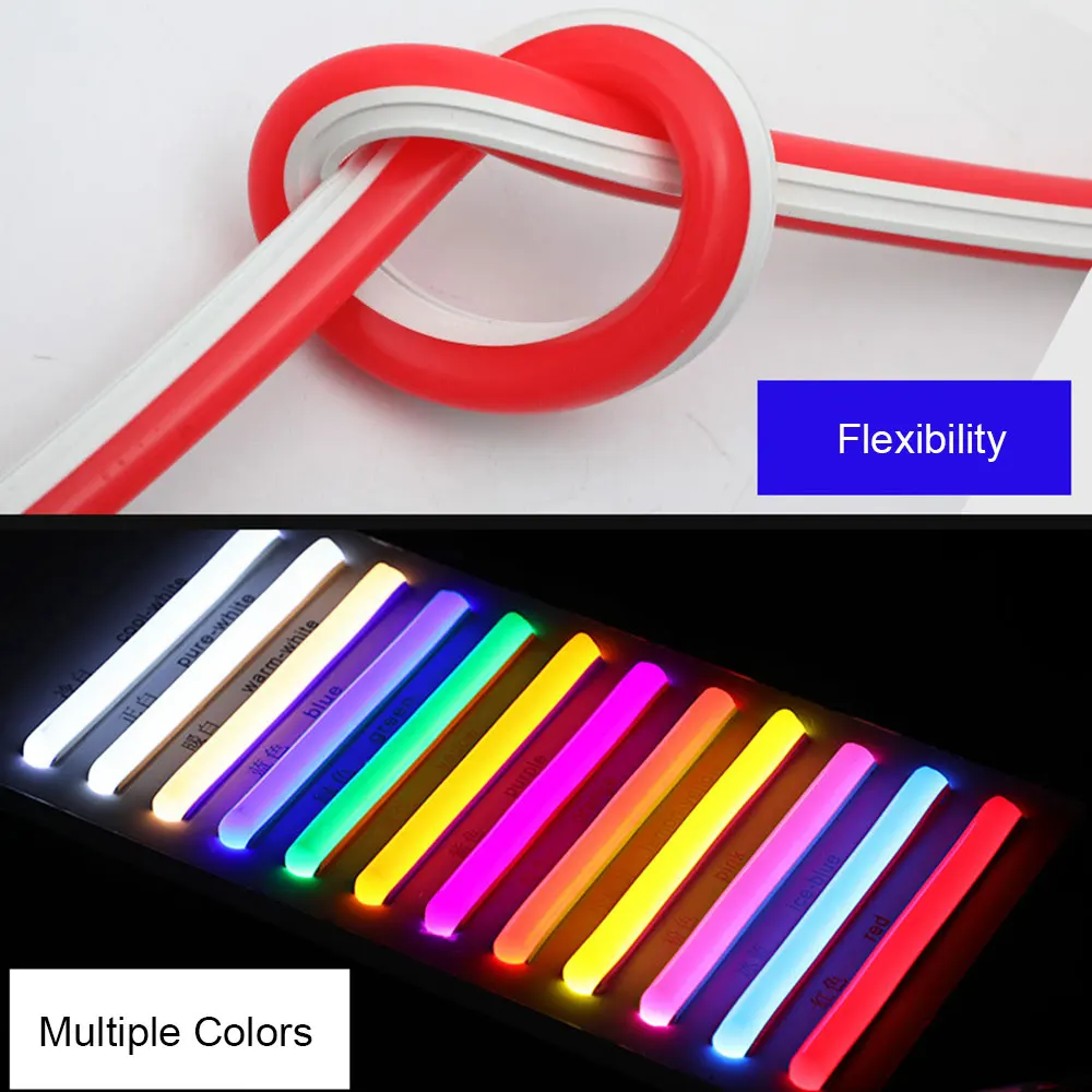 6mm giętkie oddzielne nowo DIY elastyczne silikonowe neonowy pasek 12 kolorów 6mm DC12V 2835 120 dids/m LED pasek dla Neon LED znaku