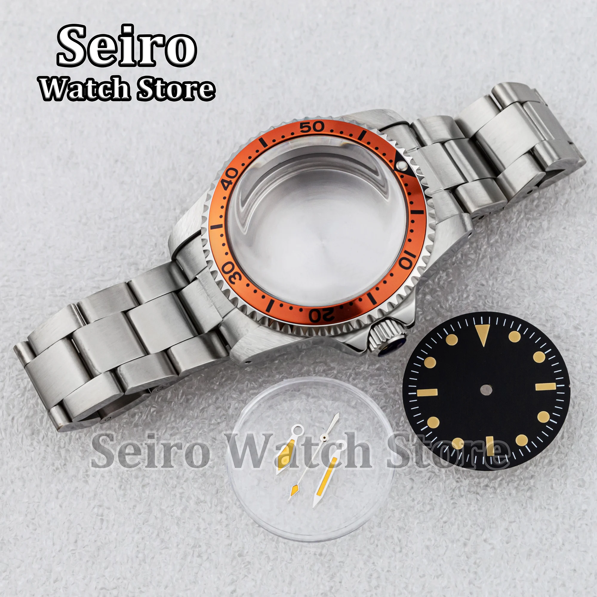 

MOD Stainless Steel 39MM Vintage Restro NH35 Case Arcylic Bubble Glass 28.5MM Dial Hands Oyster Strap for SUB GMT NH36 Movement