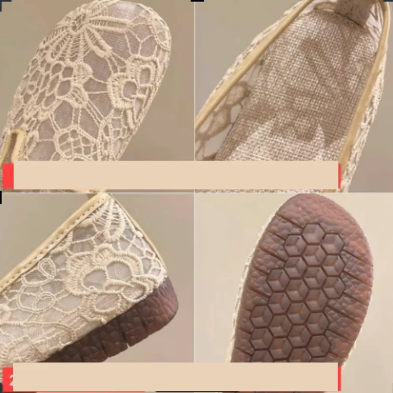 Chic Lace Mesh Hollow Out Espa - Espadrille Slip On ulasan dan harga