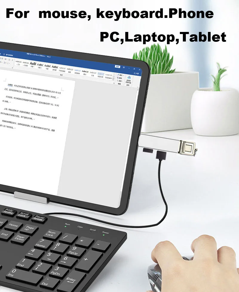 Type-c To USB 3.0+USB 2.0 Hub Extensions Ultra Slim Data Splitter For Phone Laptop Keyboard Mouse Printer,Card Reader