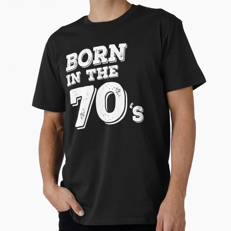 

70s Retro Born in 1976 vintage 50th birthday gift Gift T shirt Men's 100% cotton Short Sleeve Graphic clothes All size tee S-6XL
