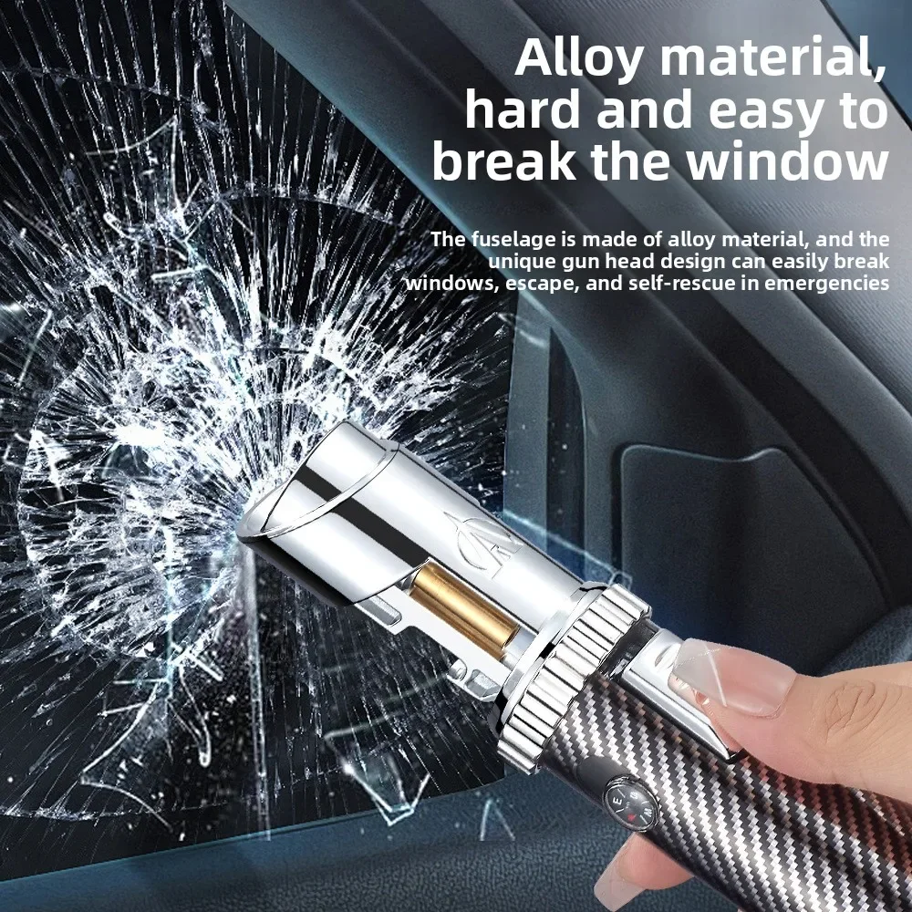 New Metal Multifunctional High Flame Lighter Outdoor Windproof Jet Flame with Window Breaker Cigar Spray Gun Inflatable Lighter