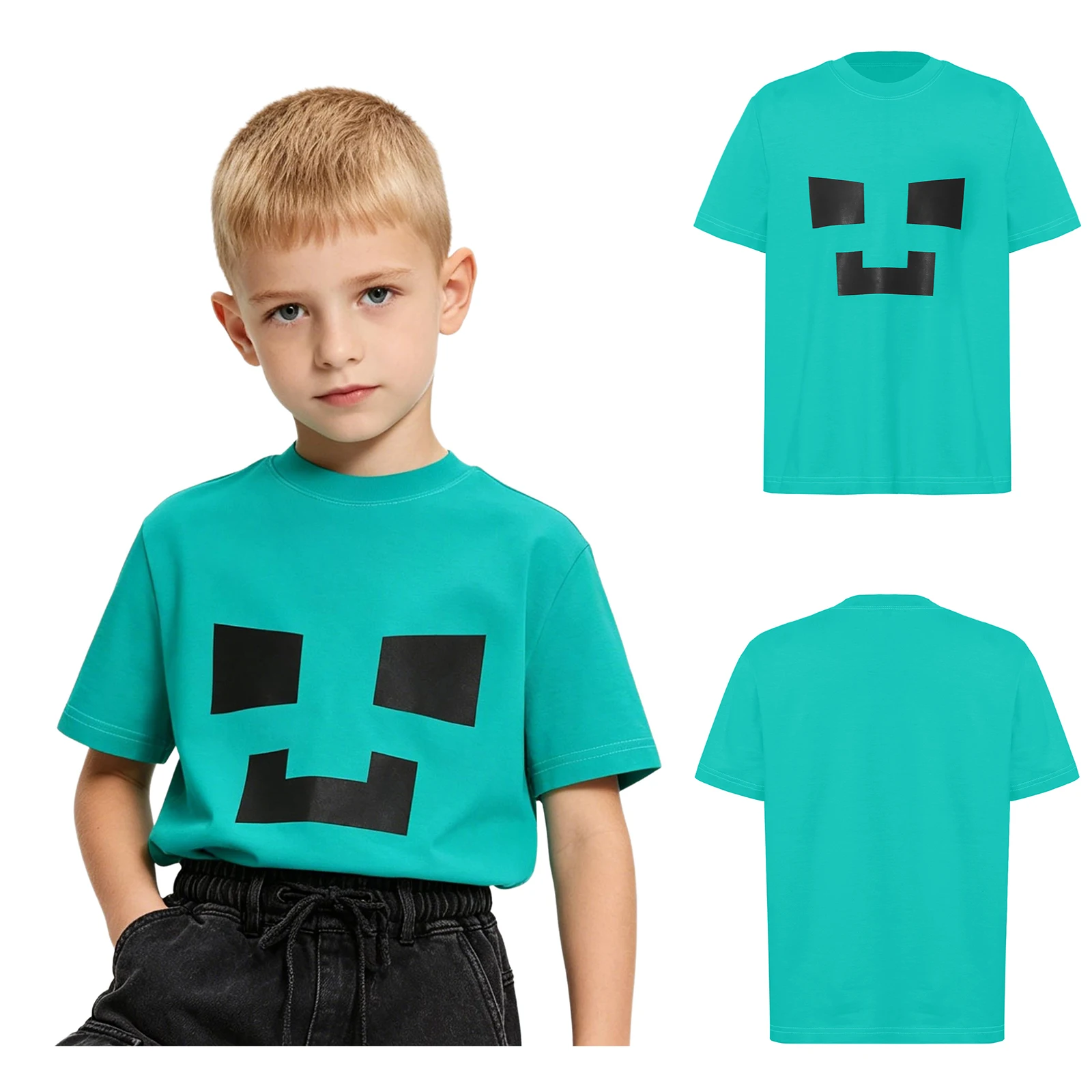 

Unisex Kids Game Character Print T Shirt Short Sleeve Breathable Cotton for Birthday Party Cosplay Role Play Player Gathering