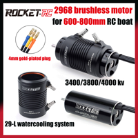 Rocket-RC 2968 3400KV 3800KV 4000KV Brushless Motor 29-L Water Cooling Jacket for Feilun 600-800mm RC Boat Traxxas Parts