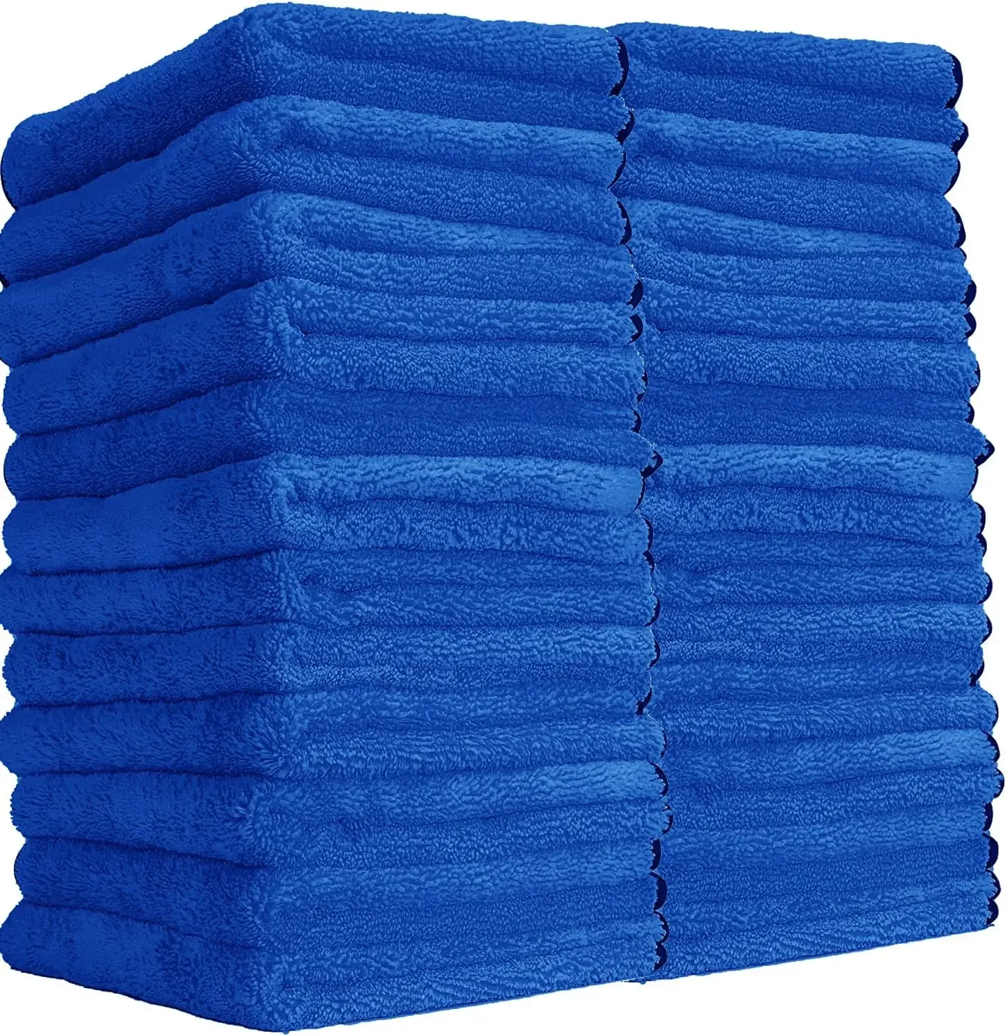 

MIC110024 Professional Grade Premium Microfiber Towels, Blue (16 Inch x 16 Inch) (Pack of 24) - Safe for Car Wash, Home Cleaning