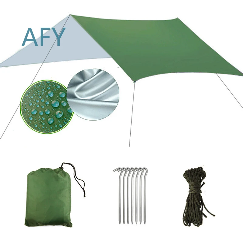 3x4M Outdoor Hiking Rain Fly Canopy for Camping Tarp for Beach Sunshade for Sun Protection for Waterproof Polyester Tarp for