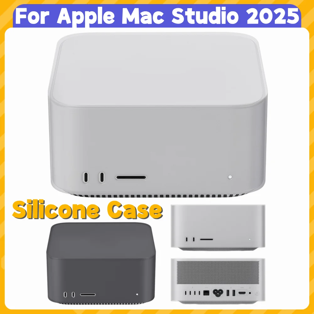 Für Apple Mac Studio 2025, Silikonhülle, stoßfest, weiche Haut, kratzfeste Silikonhülle, wasserdichte Schutzhülle