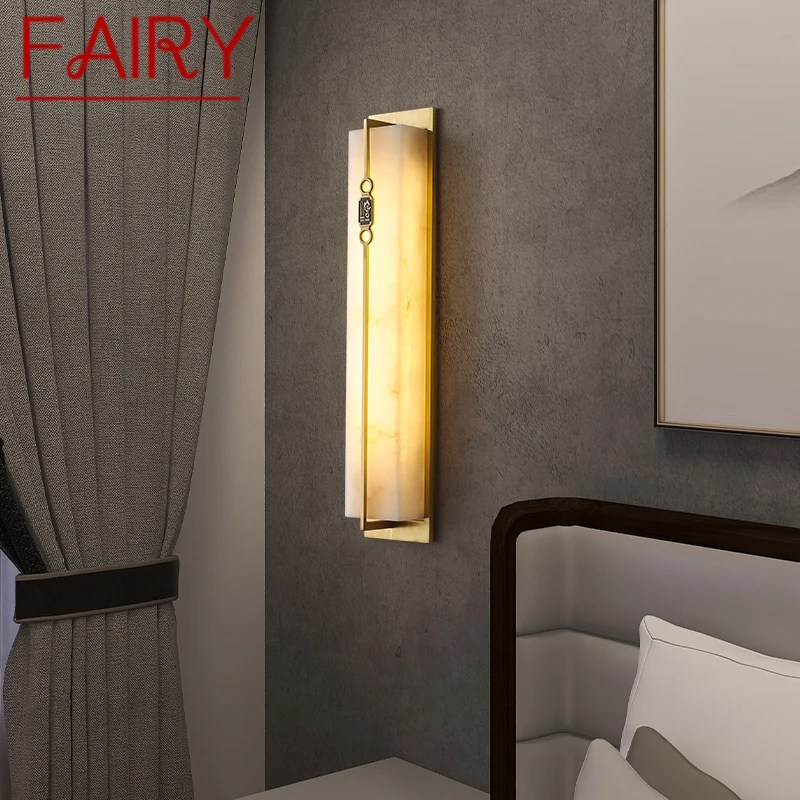 FAIRY Brass Wall Light LED Modern Luxury Marble Sconces Fixture Indoor Decor for Home Bedroom Living Room Corridor