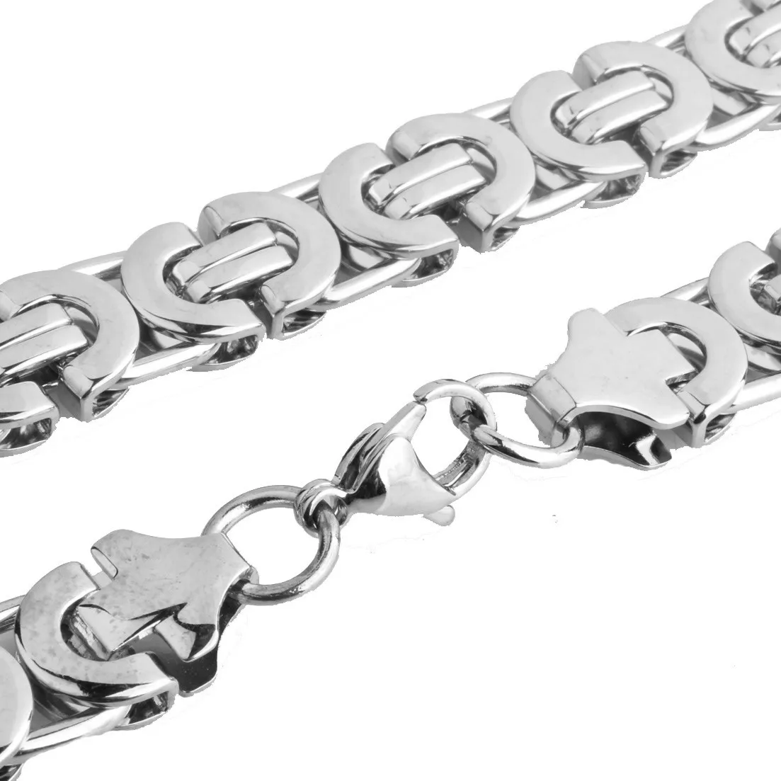 6MM 8MM 11MM Stainless Steel Flat Byzantine Chains Necklaces or Bracelets For Men Women Chain Jewelry Gifts