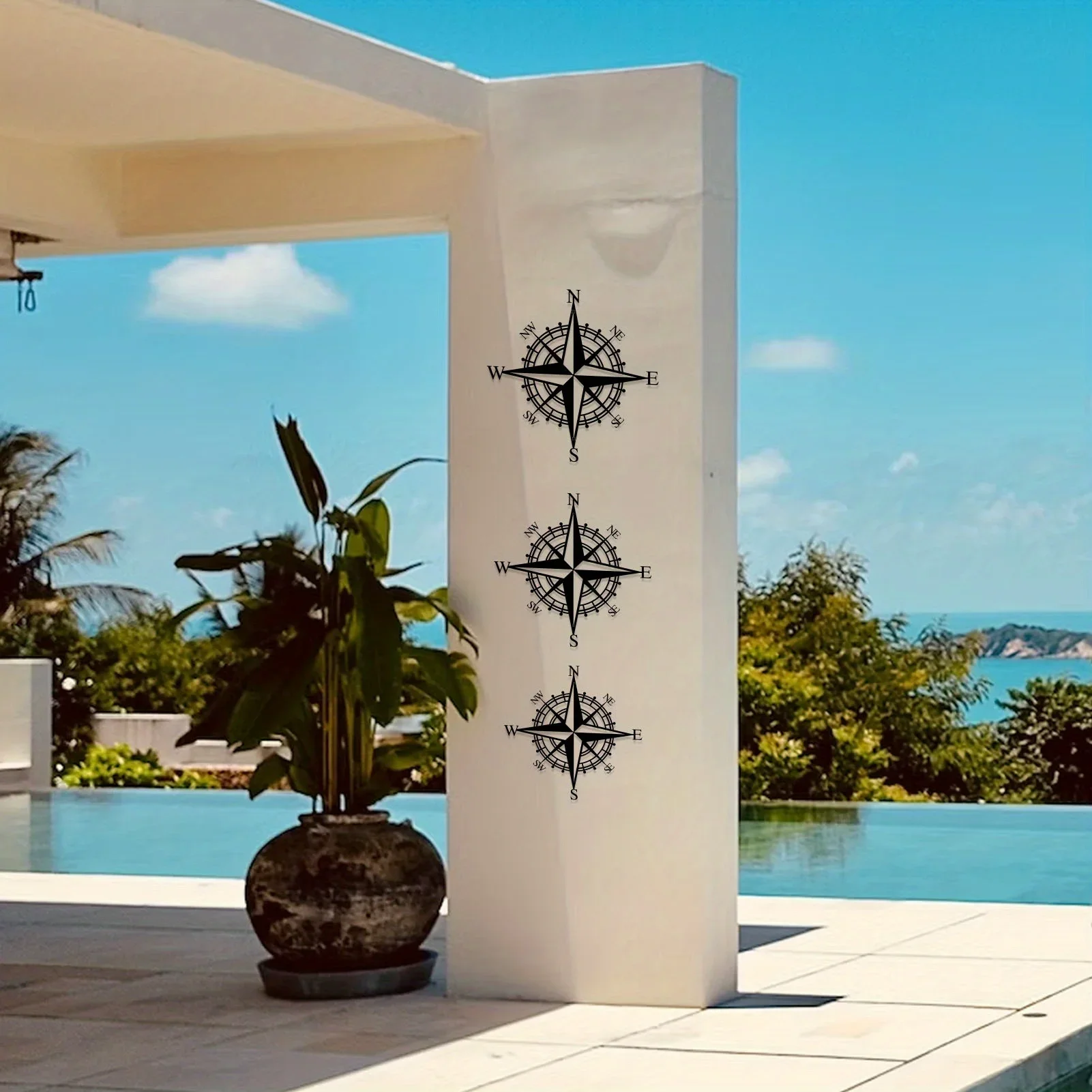 Metal Nautical Compass Wall Art Decoration Pirate\'s Wall Home Decor&Gifts For Bedroom Living Room Garden Farmhouse Decor Artwork