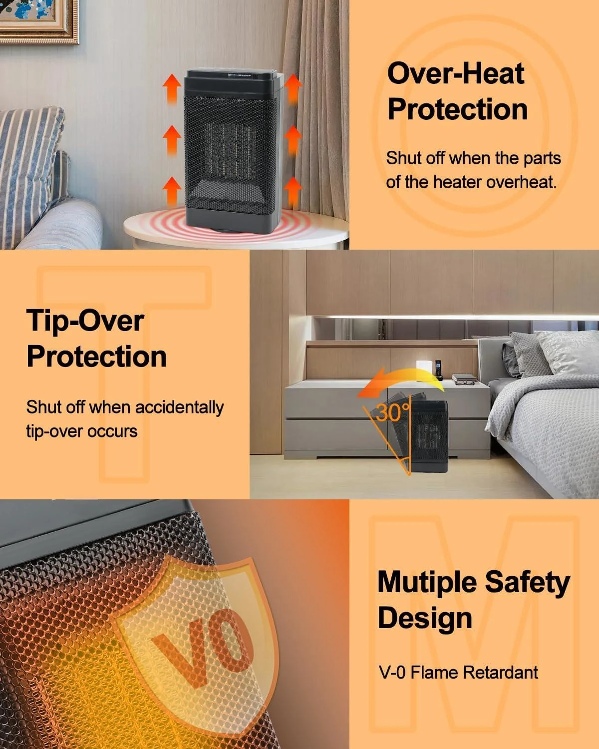 المحمولة الكهربائية PTC مروحة ومدفأة للمنزل غرفة نوم 1500 واط دعم هزة رئيس التحكم عن بعد الحمام غرفة المعيشة آلة تدفئة