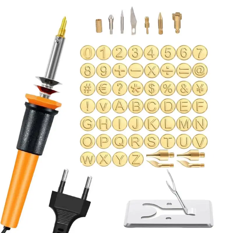 Wood Burning Tip Set Wood Burning Set & Precise Leather Burning Set 26 Letters Stable Carving Head Tools For Experienced Or