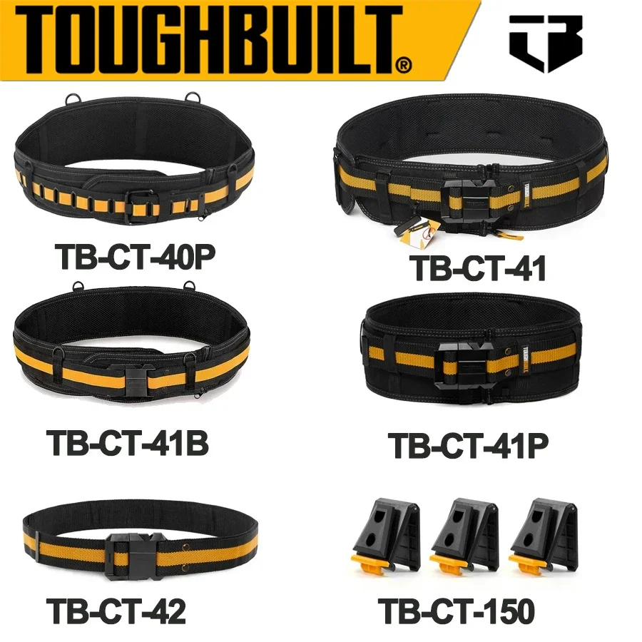 TOUGHBUILT Universal Work Belt and Clip Tech Hubs Multifunctional Padded Belt TB-CT-40P TB-CT-41/41B/41P TB-CT-42 TB-CT-150