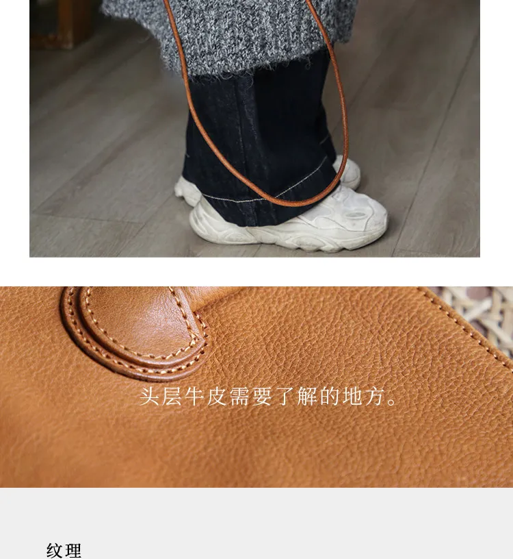 PNDME schlichte, modische Damen-Handtasche aus erstklassigem Rindsleder, handgefertigte Echtleder-Umhängetasche für das Wochenende. – Detail 17