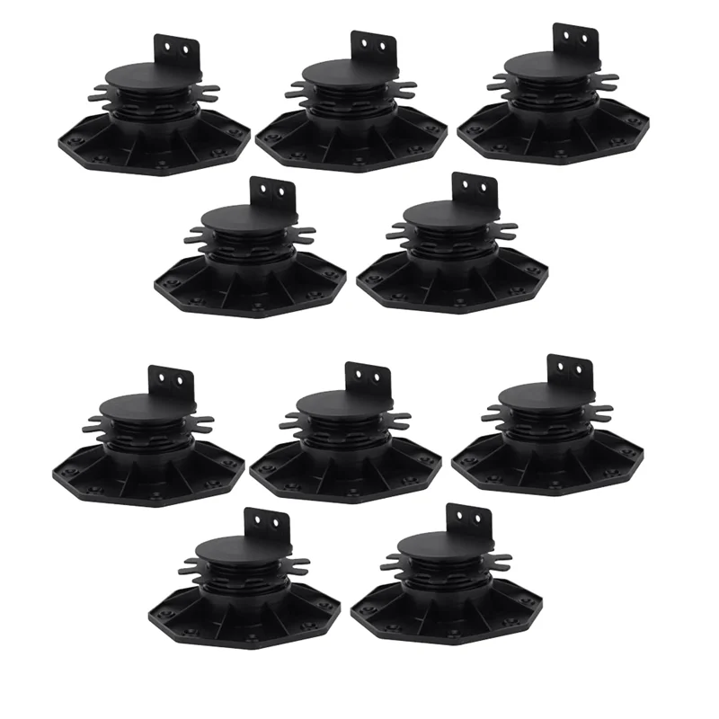 

A63X-10Pack Adjustable Deck Support Pedestal Deck Foundation Base Support For Floating Deck Platform Deck Floor Height
