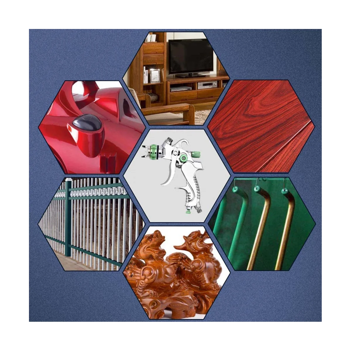 Hvlp เครื่องพ่นสเปรย์แบบละอองสูง1.4/1.7/2.0mm 3หัวฉีดพ่นสีแบบ DIY ชุดสีพ่นพ่นสีแบบพกพา