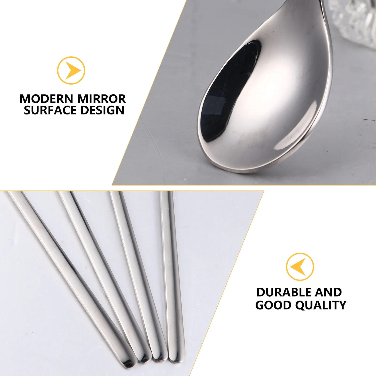

4pcs Stainless Steel Coffee Long Handle Tea Cup Spoons Mirror Polished Ergonomic Dishwasher Safe Mixing Spoons For Ice Cream