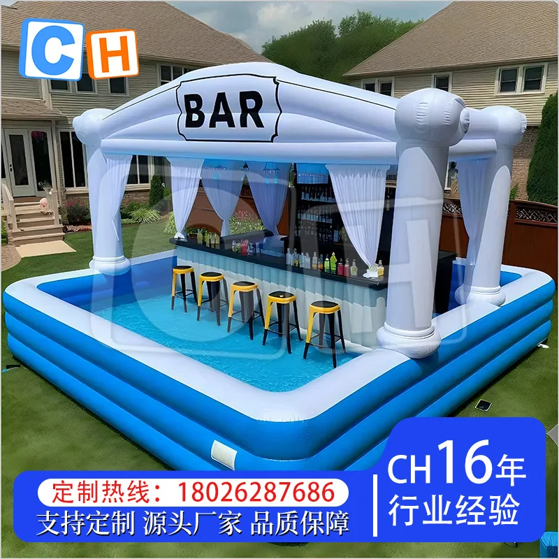 Inflatable pool Outdoor party business Inflatable pool wine bar counter combination