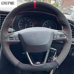 Custom Anti-Slip Suede Leather Car Steering Wheel Cover For Seat Leon Cupra R Leon ST Cupra Leon ST Cupra Ateca Cupra Ateca FR