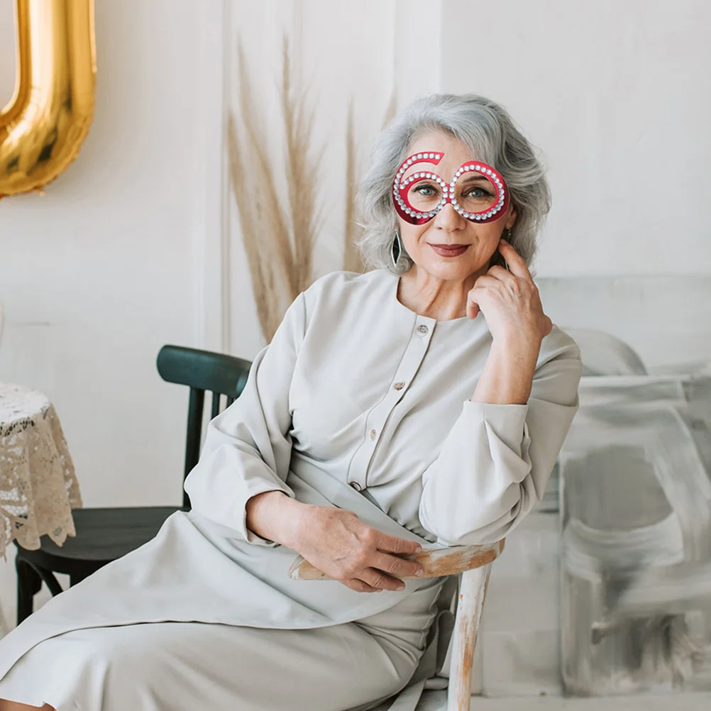 

2pc Number Glasses 60Th Birthday Eyewear Funny Photo Booth Props Party Supplies Novelty Sunglasses For Adults