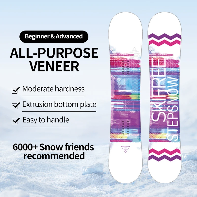 Women's Snowboard for Beginners, All-Round Colorfulful and Beautiful Adult Snowboard Equipment, Professional Flat-Engraved Skateboard, Classic-Shaped Ski Equipment for Young People