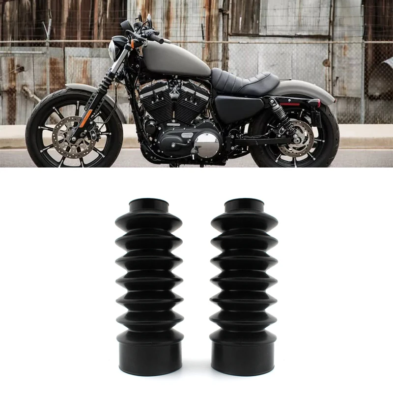 2Pcs Motorcycle Accessories 39mm Rubber Front Fork Cover Gaiter Gators Boot Protector Damping Fit for HARLEY FXD XL SPORTSTER