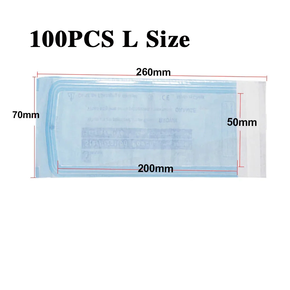 100PCS Selbstdichtende Sterilisation Beutel Taschen 7 Größe Einweg Nail art Desinfektion Tasche Tattoo Nagel Dental Werkzeug Lagerung Tasche