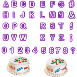 40Pcs/set Alphabet Cake Molds Figure Plastic Letter Fondant Mold Icing Cookie Cutter Number Cake Mould Baking Decorating Tools