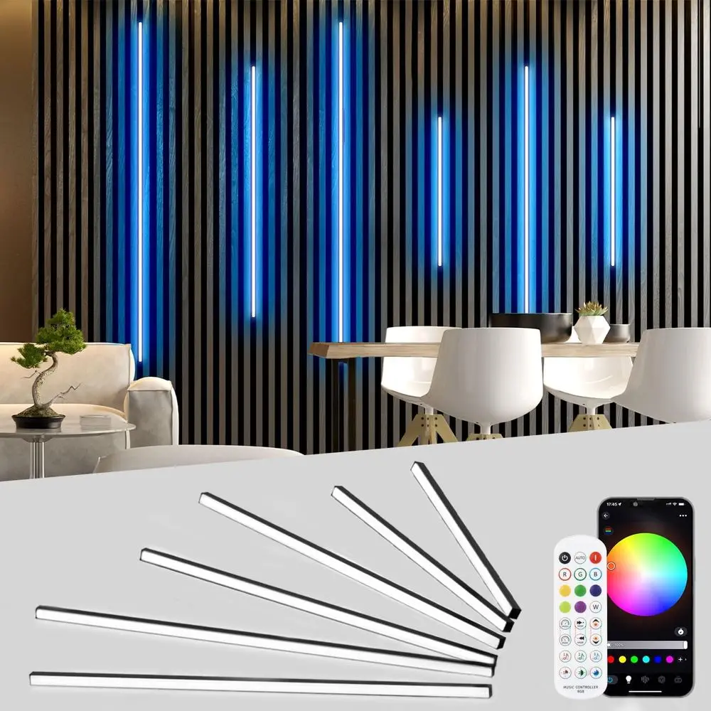 

Smart LED Recessed Lighting or Acoustic Panel Set, 6 Pieces, Compatible with Alexa, Self-Adhesive, Various Sizes (2x36, 2x24, 2x