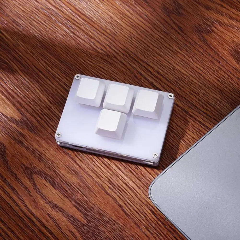 Mini Keyboard 4 Keys Direction Arrows Keypad Up Down Left Right DIY Custom Programming Shortcuts USB Mechanical Keypad White