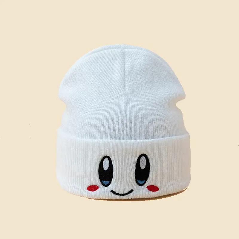 Women's Knit Hat Autumn Winter Pink Student Cute Versatile No-Cuff Cap Stylish Unisex Beanie for All Ages