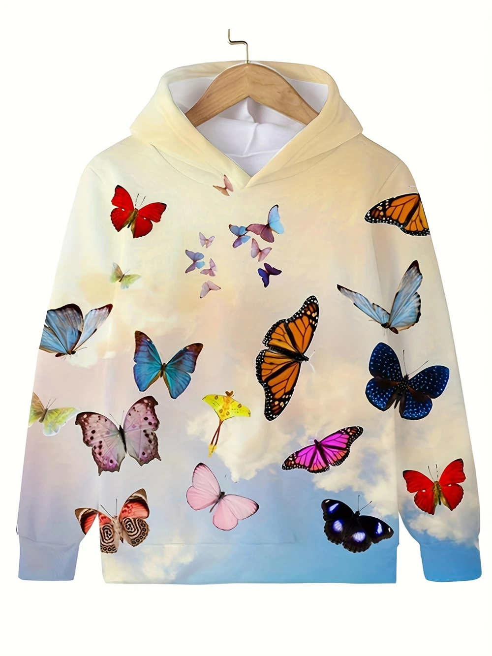 

Girls Hoodies Butterfly 3D Printed Kids Clothing Girls Boys Cute Fashion Outdoor Sweatshirts Kids Clothing Spring and Autumn