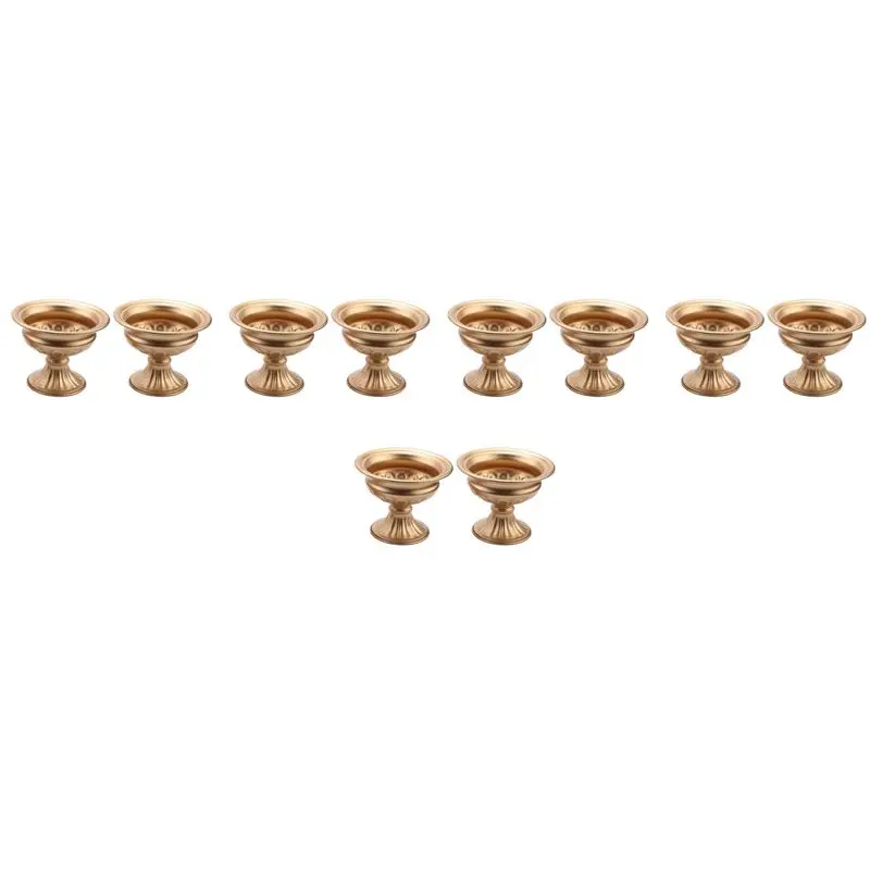 AT21-Metal Elegante Hochzeits-Tischvase für Hochzeitsfeier-Dekoration, Trompetenvase für Jubiläumszeremonie (golden, 10 Stück)