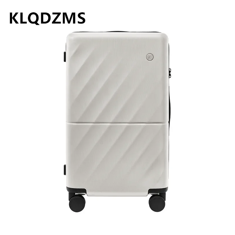 KLQDZMS New Luggage Front Opening Laptop Boarding Case 20"22"24"26"29 Inch Trolley Case Multifunctional Women's Cabin Suitcase