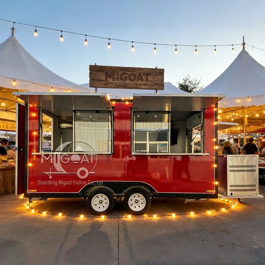 

Customizable Dual Axle Mobile Food Truck - Fully Equipped Commercial Kitchen Trailer for Internet-Famous Snack Street Vending