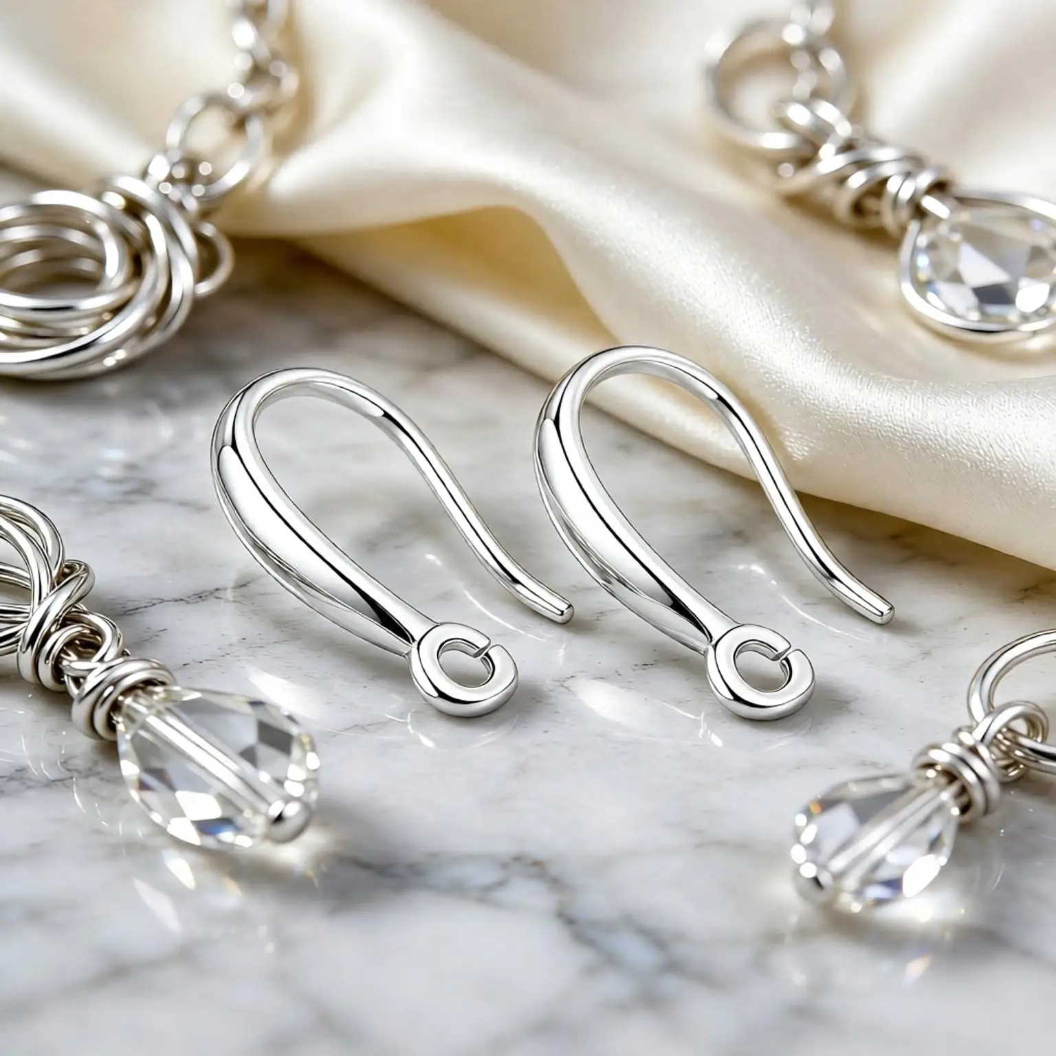 100Pcs Genuine 925 Sterling Silver U-shaped Ear Hook Hoop Earrings for Women Men Anniversary Party Fashion Jewelry Accessories