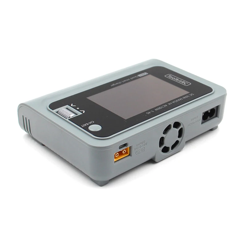 ToolkitRC Q4AC 1-4S XT60 Interface 4 Channel AC 100W 5A Smart Independent output Lithium Battery Balance Charger IPS 3.5 Screen