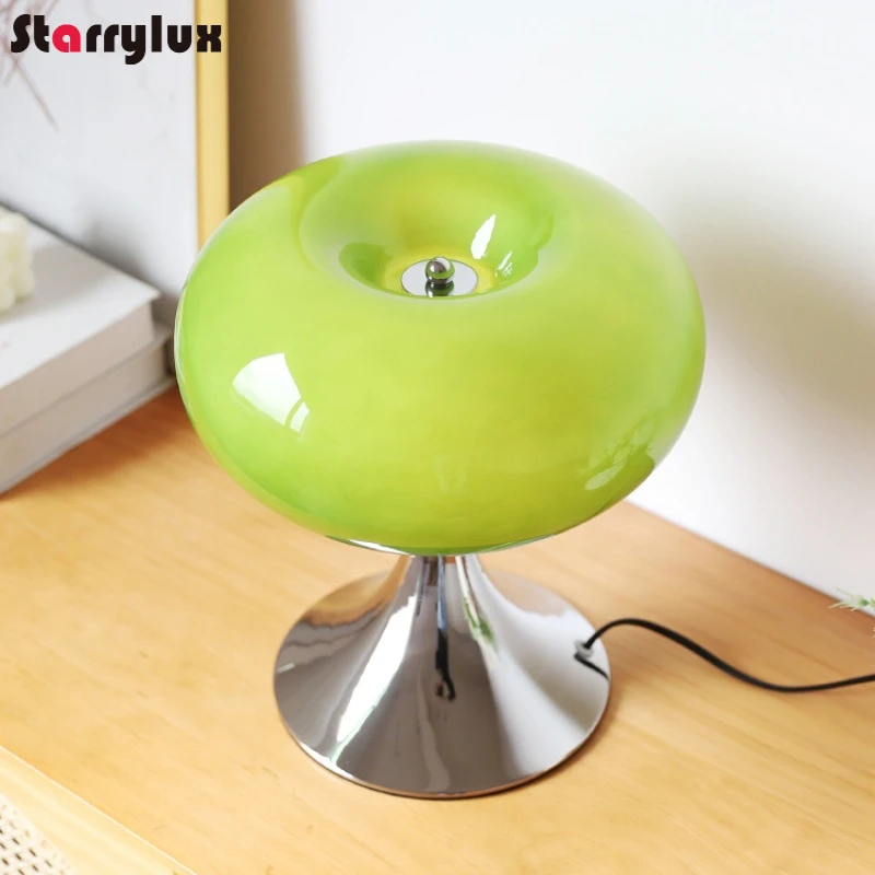 

Bauhaus Apple Table Lamp French Cream Bedside Light Vintage Aesthetic Room Decor