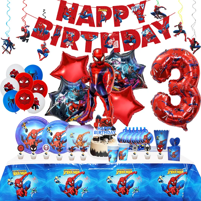 SpiderMan Birthday Party Decoration nuovo modello numero palloncino per forniture per eventi per bambini Banner sfondo regalo per bambini